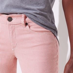 Loft Skinny Railroad Stripe Crop Jeans